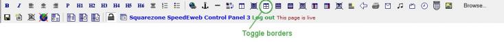 Toggle borders icon on the tool bar