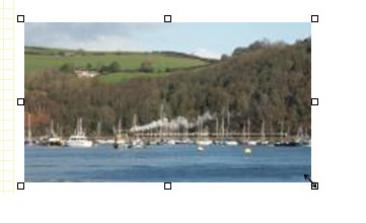Slowly drag the corner inwards or outwards to decrease or increase the size of the image