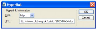 Hyperlink to newly created page