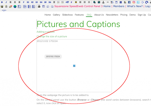 FAQ adding pictures - before save