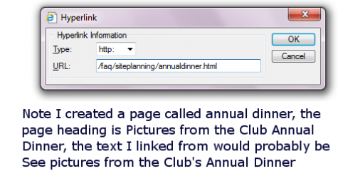 Hidden page link