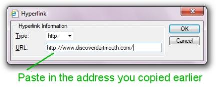 Paste in the web address