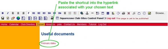 Add the link to the text in the page so readers can open your file