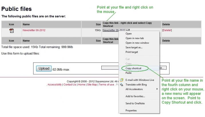 Copying shortcuts