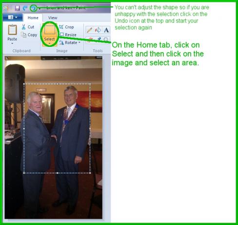 Selecting the area you want Selecting the area you want